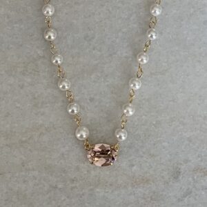 Small Oval Crystal Necklace